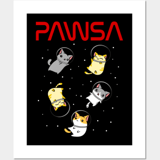 Funny Space Astronaut Cat Gifts Men Women Kids Cats Space Posters and Art